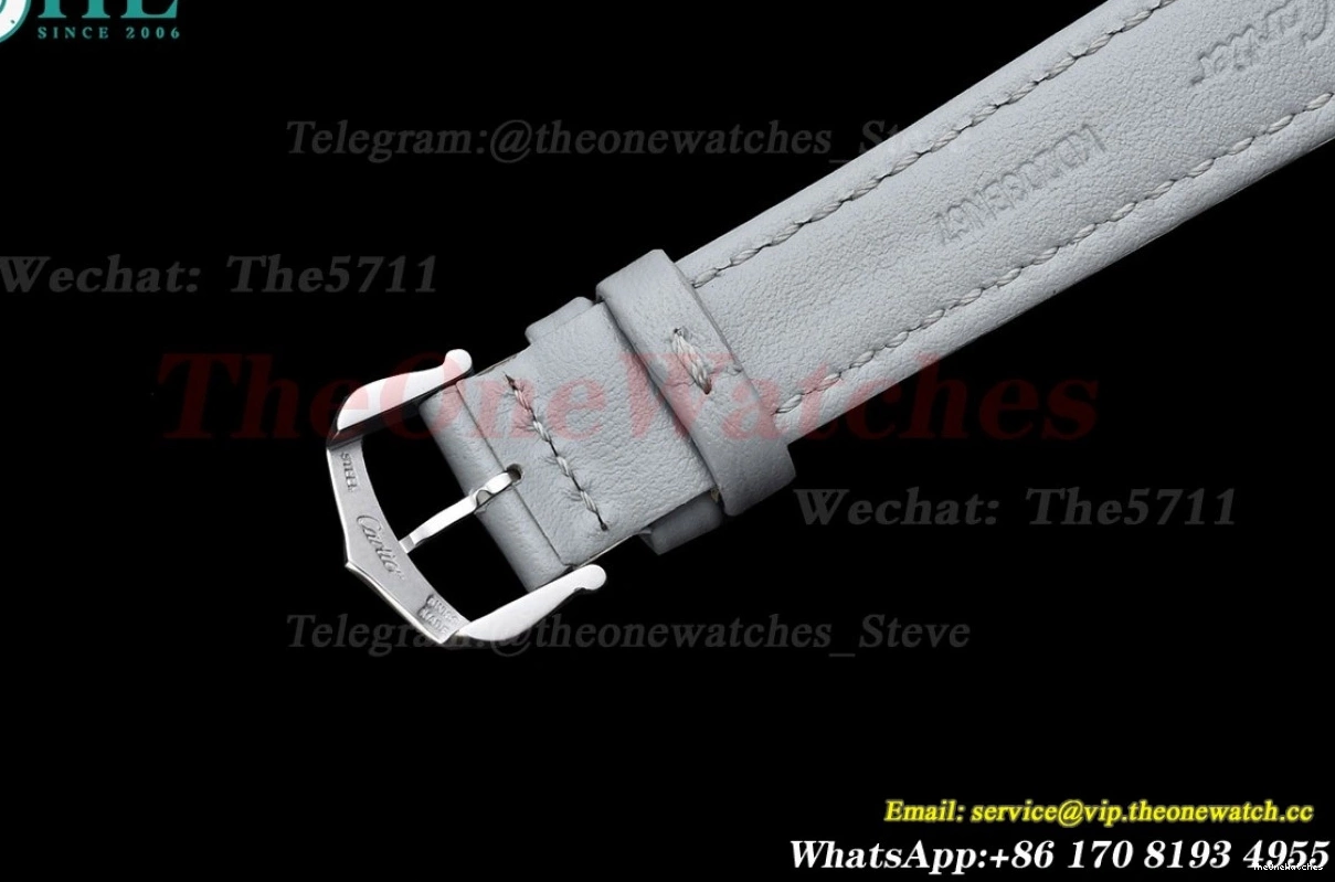 Small Leather Quartz Must On SS Grey Strap White K11F Tank LE dial 0206